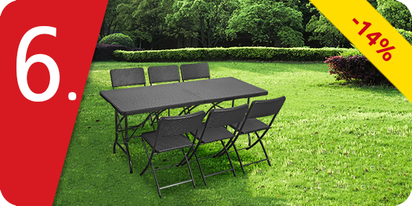 Table pliante avec 6 chaises «Fiesta»