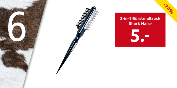 3-in-1 Bürste «Brush Shark Hair», schwarz