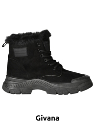 GIVANA Damenstiefeletten mit Profilsohle, schwarz