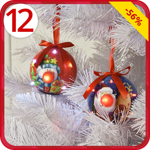 Witzige LED-Weihnachtskugeln, 7 Stück