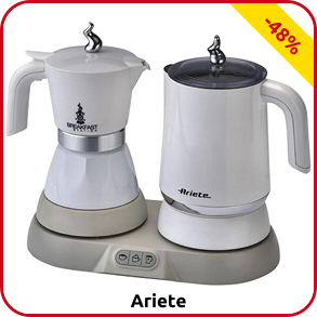 Ariete, Kaffeemaschine mit Milchaufschäumer, weiss