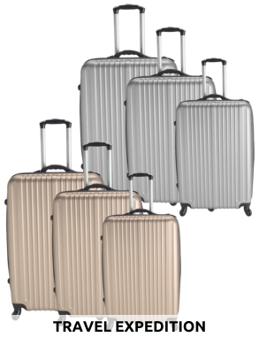 TRAVEL EXPEDITION Kofferset «Locarno», 3-teilig, H 57/67/77 cm, light, grau