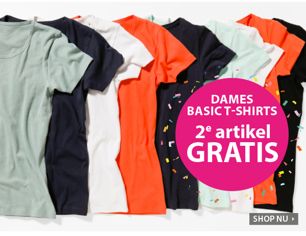 Diverse dames T-shirts nu 2e artikel gratis!