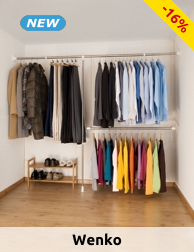 WENKO Ausziehbarer Kleiderständer, silberfarben/weiss