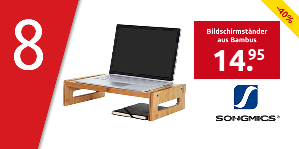 SONGMICS Bildschirmständer aus Bambus