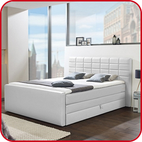 Boxspring-Bett «Nora», weiss, 120 x 200 cm, 1 Box, 1 Matratze