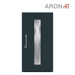 Haustür ARON ECON Aluminium Modell 840 100x200 cm links weiß/anthrazit