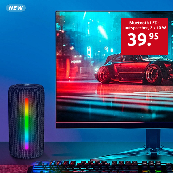Bluetooth LED-Lautsprecher, 2 x 10 W