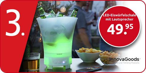 InnovaGoods LED-Eiswürfelschale mit Lautsprecher