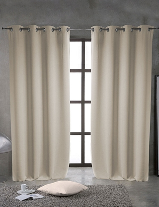 Vorhang 1 Stück, lichtundurchlässig, natur