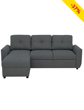 Schlaf-Ecksofa «Country», mit Stauraum, 222 x 144 cm, anthrazit