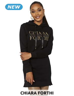Chiara Forthi Hoody lang, schwarz