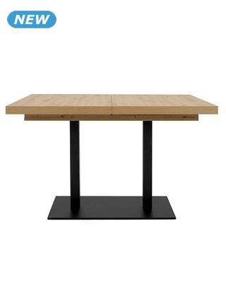 Tisch «Quadro», ausziehbar, L 120-200 x B 80 x H 75 cm, Dekor eiche/schwarz