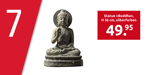 Statue «Buddha», H 36 cm, silberfarben