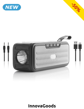 InnovaGoods kabelloser Solar-Lautsprecher, mit Taschenlampe