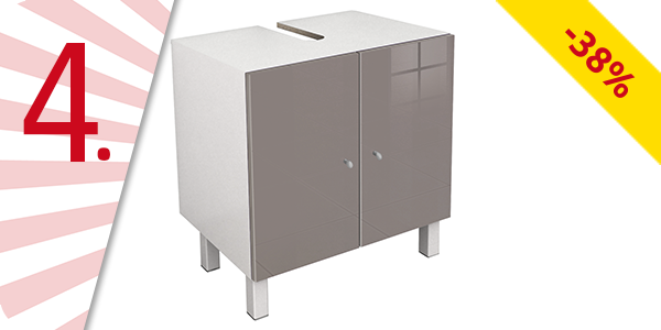 Lavabo-Unterschrank mit High-Gloss-Finish, taupe