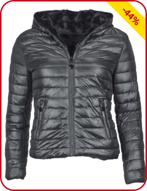 Wendbare Jacke mit Webpelz, schwarz