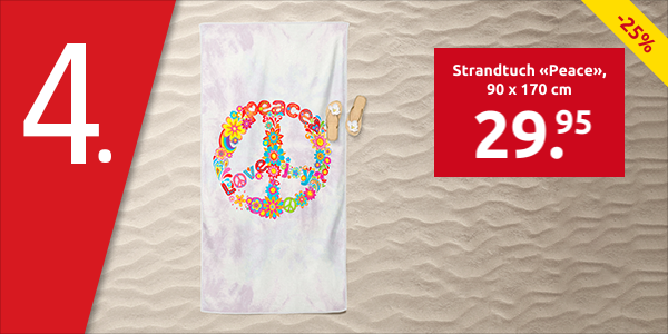 Strandtuch «Peace», 90 x 170 cm