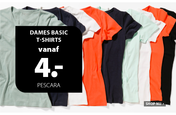 Dames basic T-shirts nu 4 euro