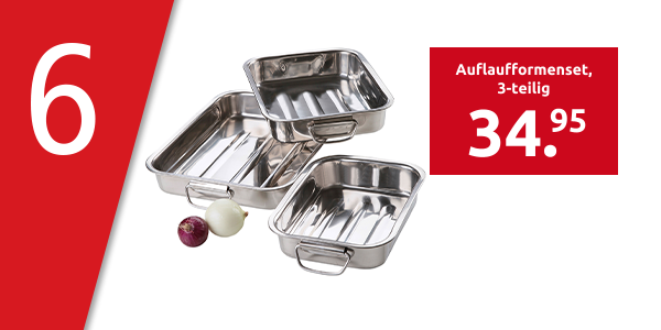Auflaufformenset aus Edelstahl, 3-teilig