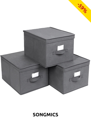 Regalboxen-Set, 3 Stück, grau