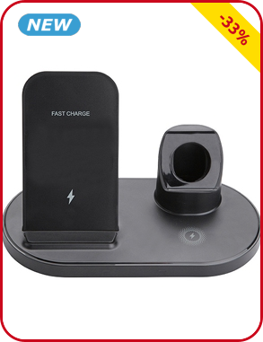 Kabellose Ladestation 3-in-1, für 3 Geräte gleichzeitig