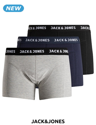 JACK&JONES Boxer «Anthony», 3er-Pack, grau/blau/schwarz