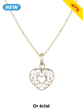 Or éclat Anhänger «Coeur arabesque», Gelbgold