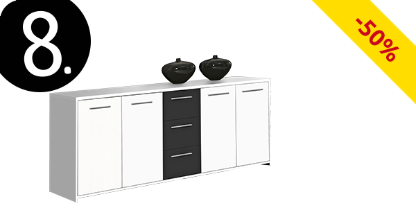 Sideboard «Lounge», weiss/schwarz