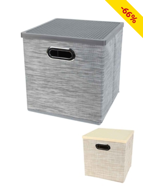 Aufbewahrungsbox, 27x28x27 cm, mit Deckel, silberfarben