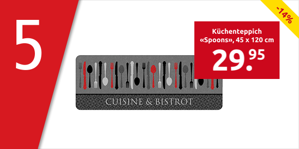 Küchenteppich «Spoons», 45 x 120 cm