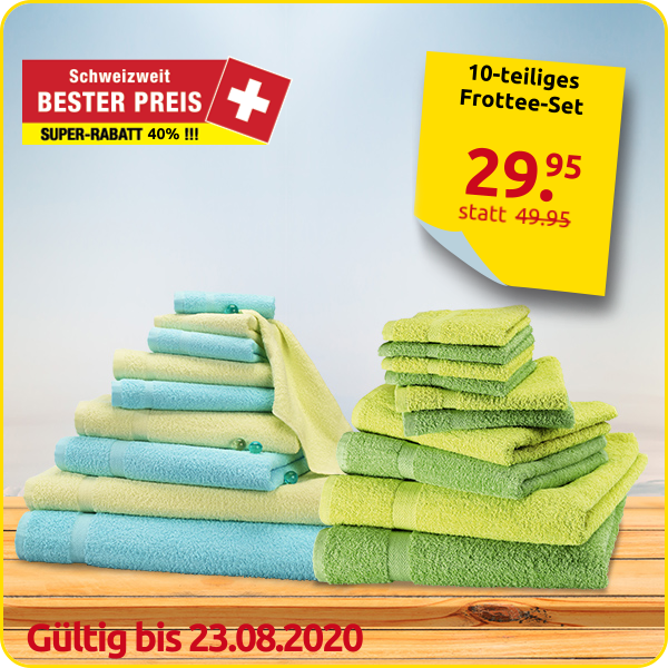 10-teiliges Frottee-Set, superflauschig, anis/grün