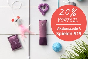 20 % auf Katzen und Hundespielzeug