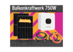 Balkonkraftwerk 750 Watt PV-Modul mit Anschlusskabel und integriertem Wechselrichter ohne Befestigung