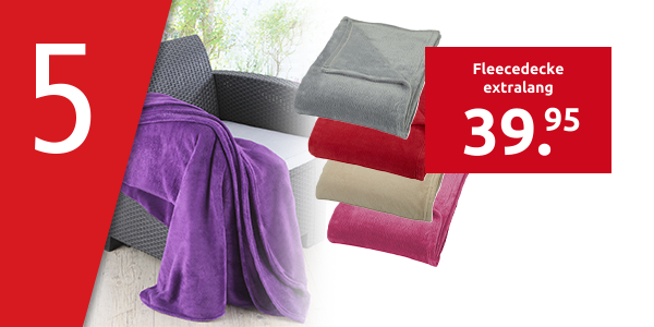 Fleecedecke «Coral» extralang, 220 x 240 cm, fuchsia