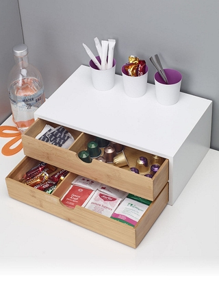 Bambusschublade für Tee & Kaffee, 2-stöckig