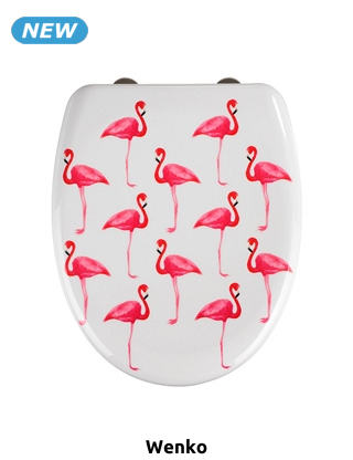 WENKO WC-Sitz «Flamingo», 37,5 x 41,5 cm