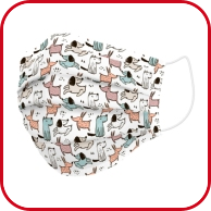 Waschbare Kinder-Masken mit Hunde-Motiv, 2 Stück