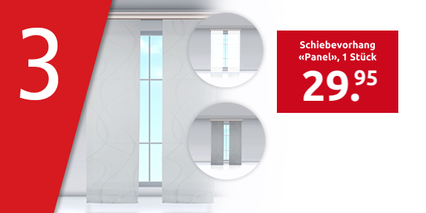 Schiebevorhang «Panel» 1 Stück, grau/weiss