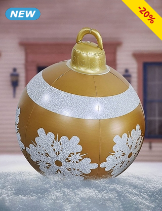 Aufblasbare Weihnachtsbaumkugel, Ø 60 cm, mit Pumpe