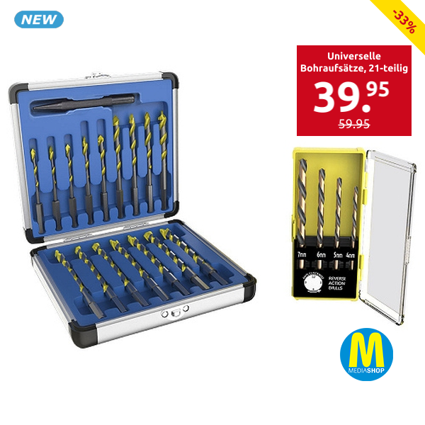 Universelle Bohraufsätze «Hammersmith Drill Bit Pro», 21-teilig