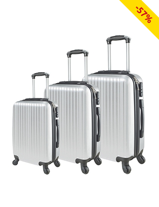 Koffer «Lugano», 3er-Set, grau