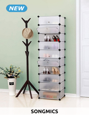 SONGMICS Aufbewahrungsboxen, 10 Stück, B 43 x H 173 x T 31 cm