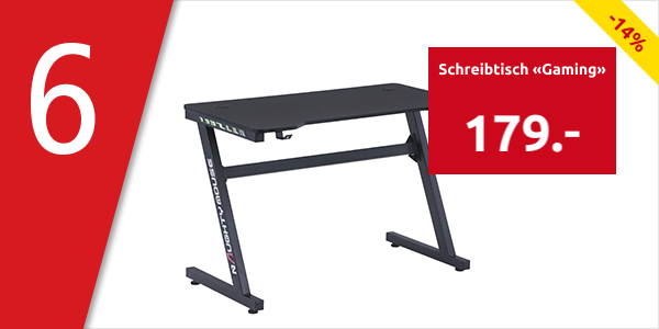 Schreibtisch «Gaming», L 110 x H 75 x T 60 cm, schwarz