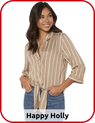 Happy Holly Bluse, beige gestreift