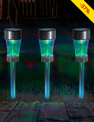 Solarlampen LED Rotation, 3 Stück