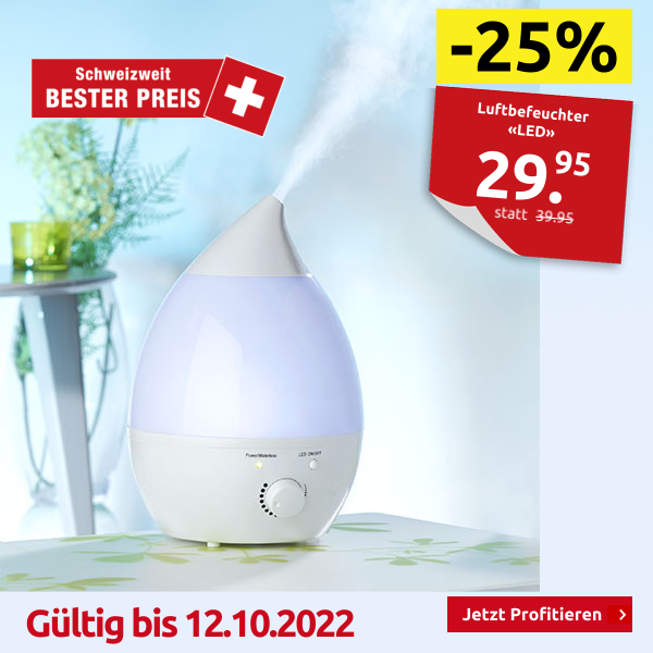 Luftbefeuchter «LED», platzsparendes Tischmodell