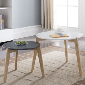 Couchtische «Stone», 2er-Set, grau + weiss