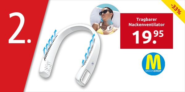 Tragbarer Nackenventilator «Cool 2 Go», Länge verstellbar 15 - 42 cm