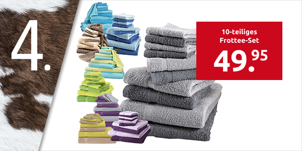 10-teiliges Frottee-Set, superflauschig, grau/anthrazit